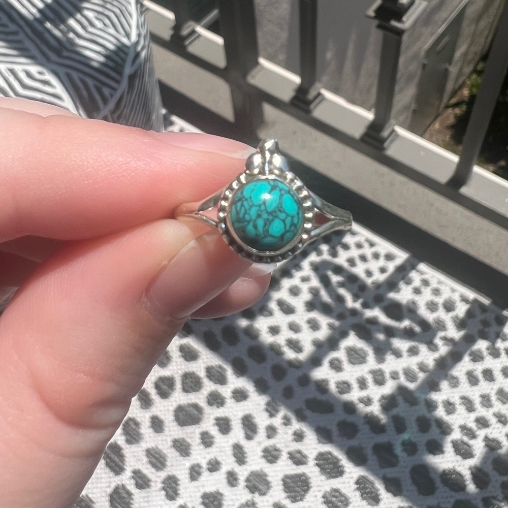 Reconstituted Turquoise - Sterling Silver Ring